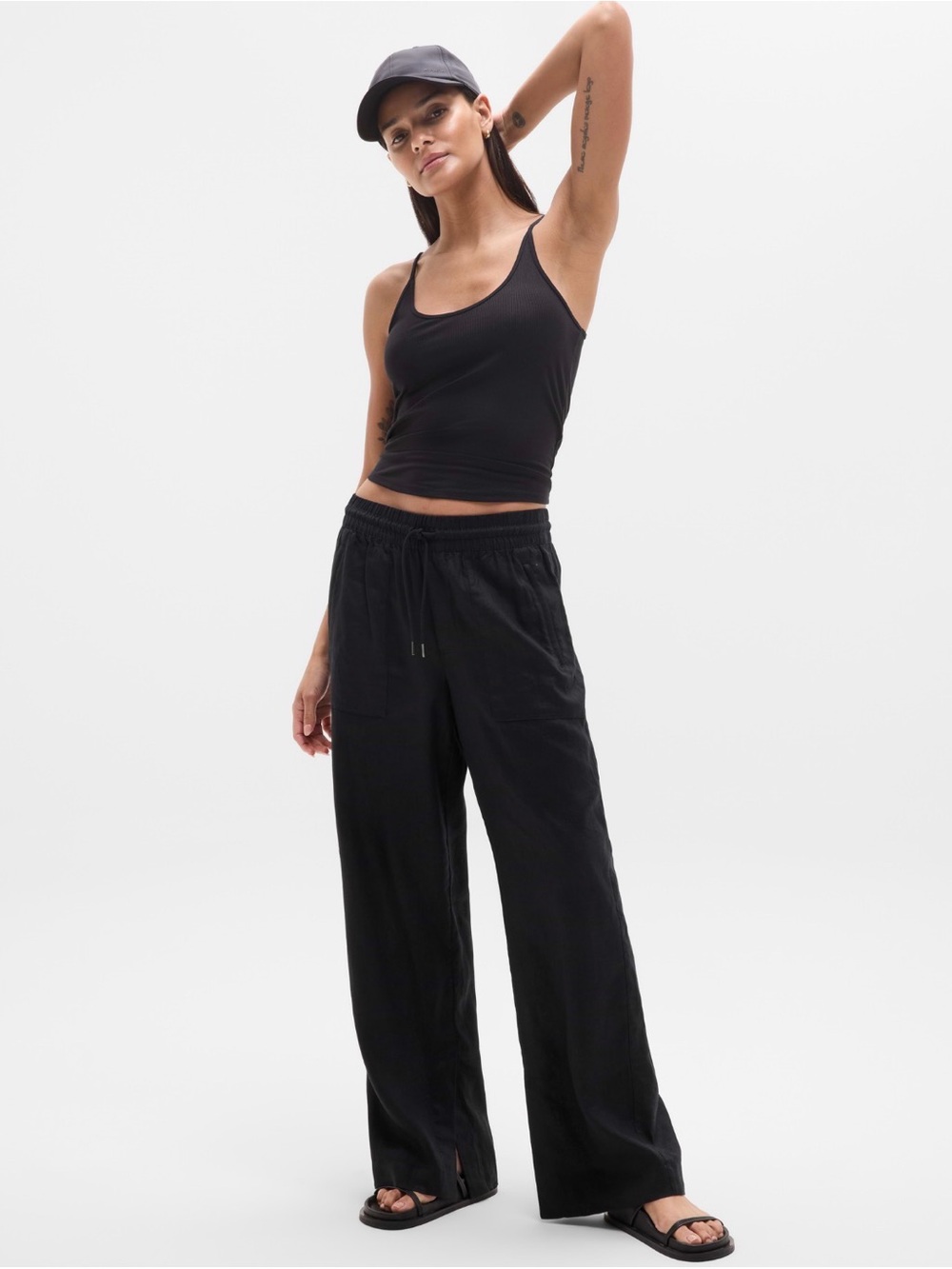 Athleta Retreat Linen Black Pants Sz S